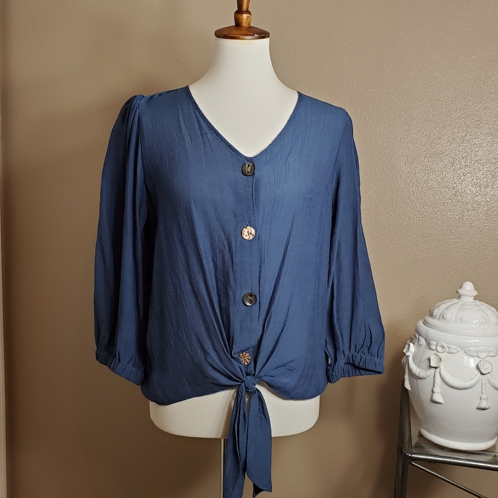 NEW Blue Tie top